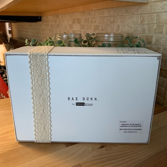 RAE DUNN “OUR LOVE STORY” WHITE WOOD BOOK STACK - Picture 6 of 8